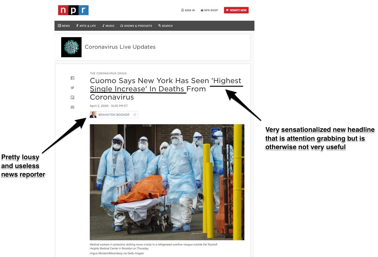 An example of bad news reporting